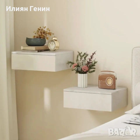 HOMCOM Комплект от 2 нощни шкафчета, снимка 7 - Шкафове - 54626791