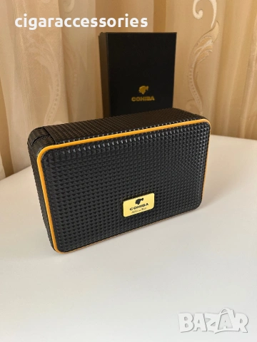 Cohiba преносим кожен хумидор за 4 пури с дигитален хигрометър, снимка 5 - Табакери - 54632253