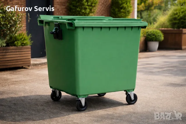 Пластмасов контейнер за смет тип ”Ракла” 1100 л - здрав HDPE материал, 4 колела