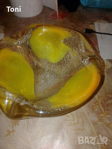 пепелник стил мурано 17 см, снимка 2 - Декорация за дома - 54310088