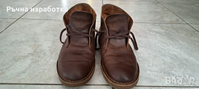 clarks мъжки боти номер 45 обувки кубински боти естествена кожа цвят кафяв, снимка 6 - Мъжки боти - 55509610