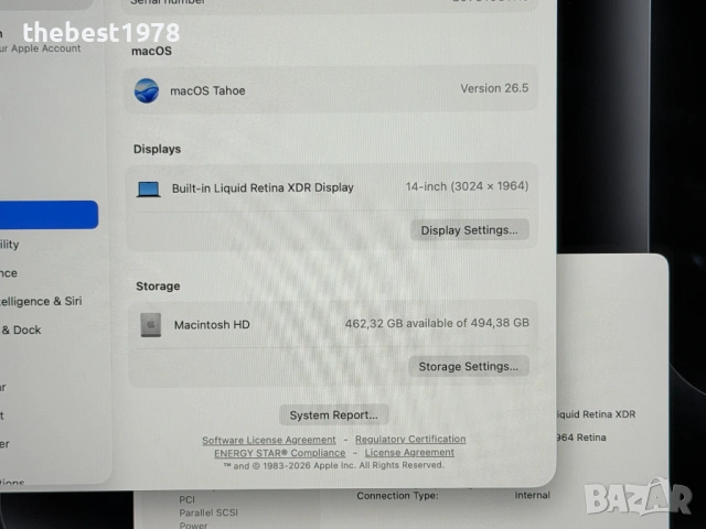 MacBook Pro 14`M3 Pro/11 CPU/14 GPU/18GB RAM/512GB SSD/Батерия 100%, снимка 7 - Лаптопи за работа - 54754753
