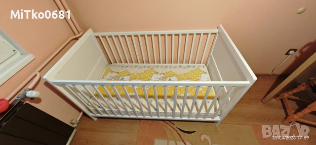 Бебешко легло Smagora 70x140 см като ново, бяло , снимка 3 - Спални и легла - 54149827