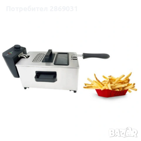 Електрически фритюрник Cheffinger CF-EDP3.0 3L, 2000W, неръждаема стомана , снимка 4 - Фритюрници - 54084485