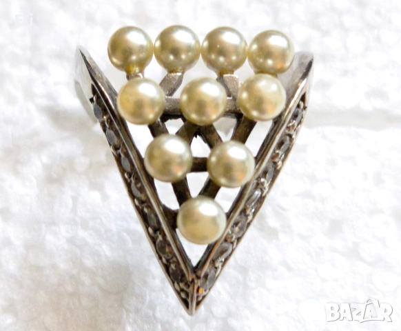 Пръстен с перли , снимка 2 - Пръстени - 54245219