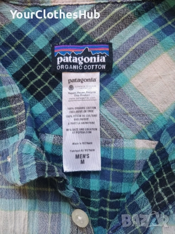 Patagonia M size Мъжка риза 100% органичен памук, снимка 3 - Ризи - 54961297