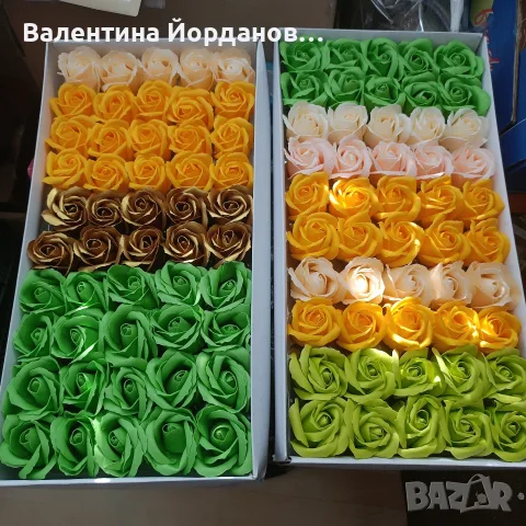 сапунени рози 50 бр в кутия , снимка 6 - Изкуствени цветя - 55345585