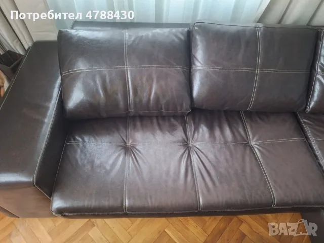 Продавам кожен диван, снимка 10 - Дивани и мека мебел - 55402754