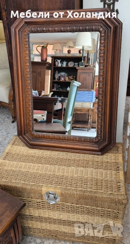 Огледало с дърворезбована рамка, снимка 9 - Огледала - 54328724