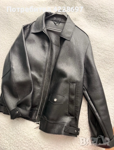 Мъжко кожено яке ZARA, снимка 2 - Якета - 54188605