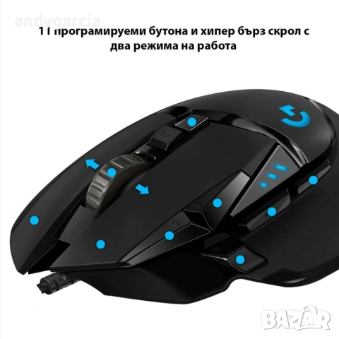 Gaming mouse Logitech G502 Hero геймърска мишка 25600 DPI с кабел , Black чисто нова в кутия, снимка 7 - Клавиатури и мишки - 54079931