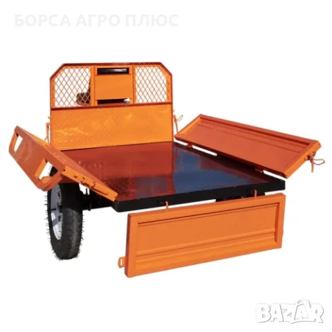 HARMANN H600 Ремарке за мотофреза 600 кг 140x100 см Самосвално Ново, снимка 3 - Ремаркета - 55595080