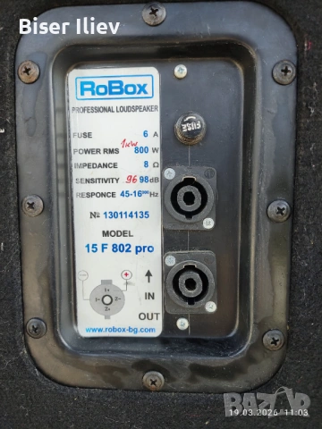 Продавам тонколони ROBOX 1 kw. - model 15F 802 Pro., снимка 4 - Тонколони - 54914997