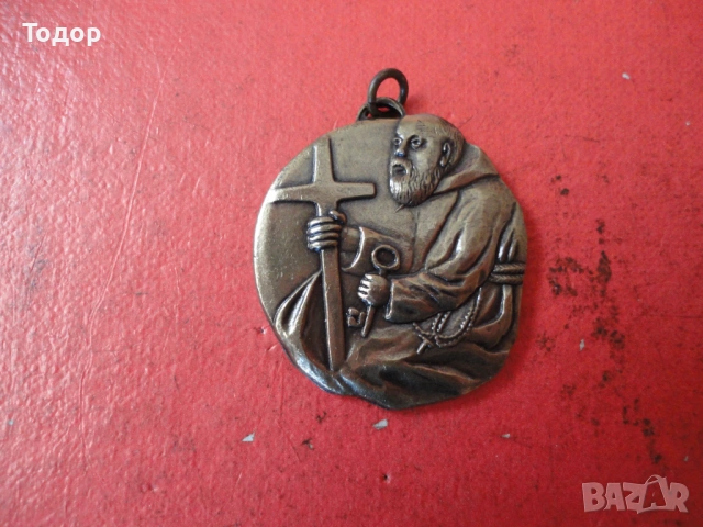 Бронзов поклонически медал висулка , снимка 2 - Колиета, медальони, синджири - 54095801