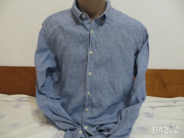 Мъжки ризи с дълъг ръкав от лен , снимка 15 - Ризи - 36533167