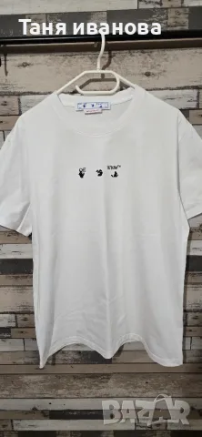 Off White XL-мъжка тениска (А-167), снимка 3 - Тениски - 55639861