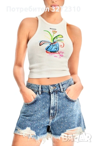 Дамски къси панталонки с камъчета Desigual