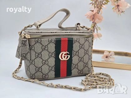 Gucci Нова Дамска Кожена Бежова Чанта Гучи 