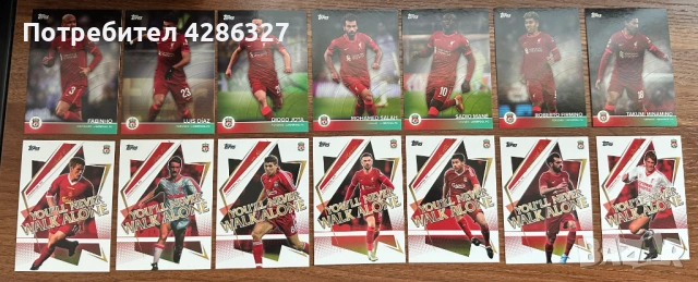 Пълен базов сет карти Topps Liverpool Team Set 2021/22, снимка 2 - Колекции - 54689602