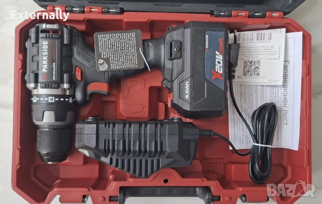 Акумулаторна бормашина Parkside Performance PABSP 20 Li C4 + батерия + зарядно – гаранция, снимка 3 - Бормашини - 54710743
