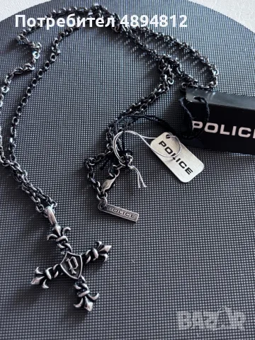 Police steel синджир с кръст