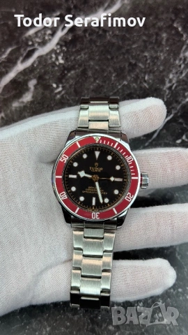 Стилен Мъжки Часовник (Tudor Black Bay Red Style) – Кварцов механизъм
