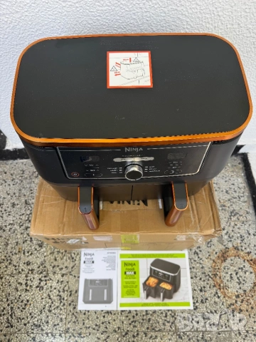 ДВУЗОНОВ Фритюрник с Горещ Въздух Ninja AF400EU Foodi MAX Dual Zone Air Fryer 9.5L 2470W Еър Фрайер!, снимка 3 - Фритюрници - 54305835