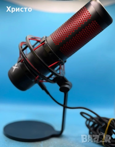 Микрофон HyperX QuadCast, USB, стерео/всепосочно/кардиоидно/двупосочно, сензор Tap-to-mute , снимка 2 - Микрофони - 55005694