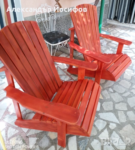 Adirondack градински шезлонг - махагон, снимка 5 - Градински мебели, декорация  - 37204123