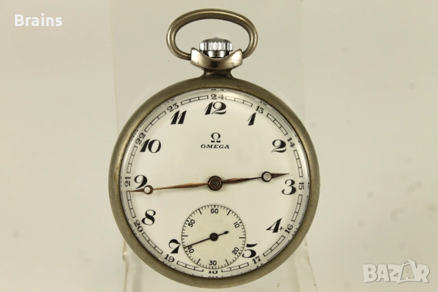 OMEGA Стар Швейцарски Джобен Часовник 15 Камъка, снимка 3 - Антикварни и старинни предмети - 54808890