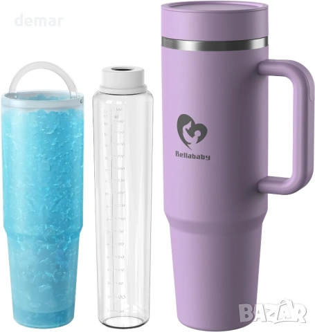 Преносим охладител за кърма Bellababy, 24H+ 360° охлаждане (лилав, голям)