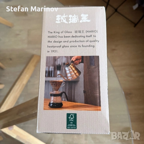 HARIO Japan V60 Японска Кана За Филтър Кафе, снимка 5 - Други - 54679931