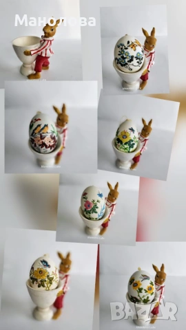 Шест яйца и коктиера с зайче-великденска украса., снимка 2 - Други - 54061683