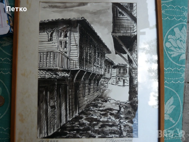 Стара картина 41 / 31 см, снимка 5 - Антикварни и старинни предмети - 54985560