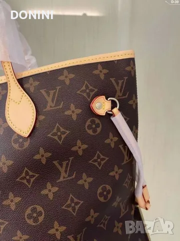 Дамска чанта Louis Vuitton Neverfull, кожа, снимка 4 - Чанти - 55464328