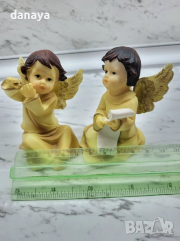 6538 Ретро декоративни ангелчета сувенири ангели фигурки, 2 бр, снимка 4 - Други стоки за дома - 53998001