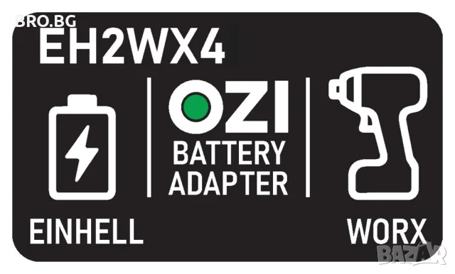 Преходник адаптер батерия Einhell Power X-Change 18V към инструмент Worx 4-pin 20V EH2WX4