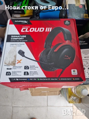 Гейминг слушалки HyperX - Cloud III, черни/червени  HyperX Cloud III са еволюционната стъпка на леге