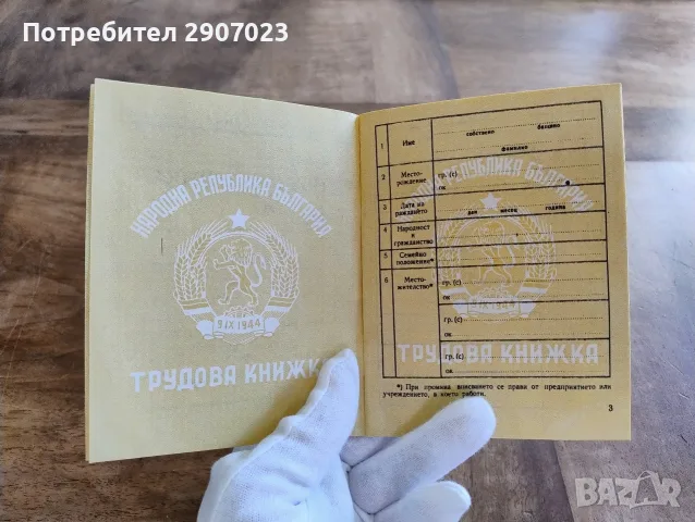 Трудова книжка от НРБ, снимка 3 - Други ценни предмети - 55507406