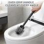 Нова 2 в 1 четка и бутало за тоалетна с поставка черен комплект за баня WC, снимка 5