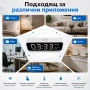 Модерен LED дигитален настолен часовник с термометър за стая спалня офис електронен светещ USB, снимка 7