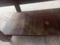 Ретро холнa маса от масивно дърво с колелца и рафт (разтегателна), снимка 10