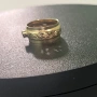 💍 Златен пръстен тип "Халка" с червен камък – 14К - 4.14 грама, снимка 4