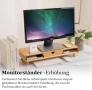 Поставка за монитор Homerays Bamboo, стилна дървена стойка за монитор / лаптоп от бамбук, с чекмедже, снимка 3