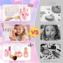 Детски дървен комплект за грим, играчки за 3-5-годишни момичета, 21 части, снимка 5