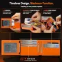 Нов Мъжки кожен портфейл TEEHON RFID тънък 11 слота джоб за монети идеален подарък, снимка 5