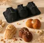 3D 3 Фъстъка Фъстък плодов десерт мус шоколад сладкиш силиконов молд формакорпусни десерти, снимка 9