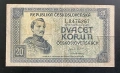 Чехословакия. 20 крони / 1945 . По рядка., снимка 1