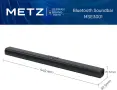Саундбар Metz 2.0, 60W, USB, HDMI, AUX, оптичен, черен, снимка 3