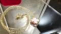 Van Cleef & Arpels VCA Gold Pink Opal Vintage Alhambra Clover Дамско Колие, снимка 1